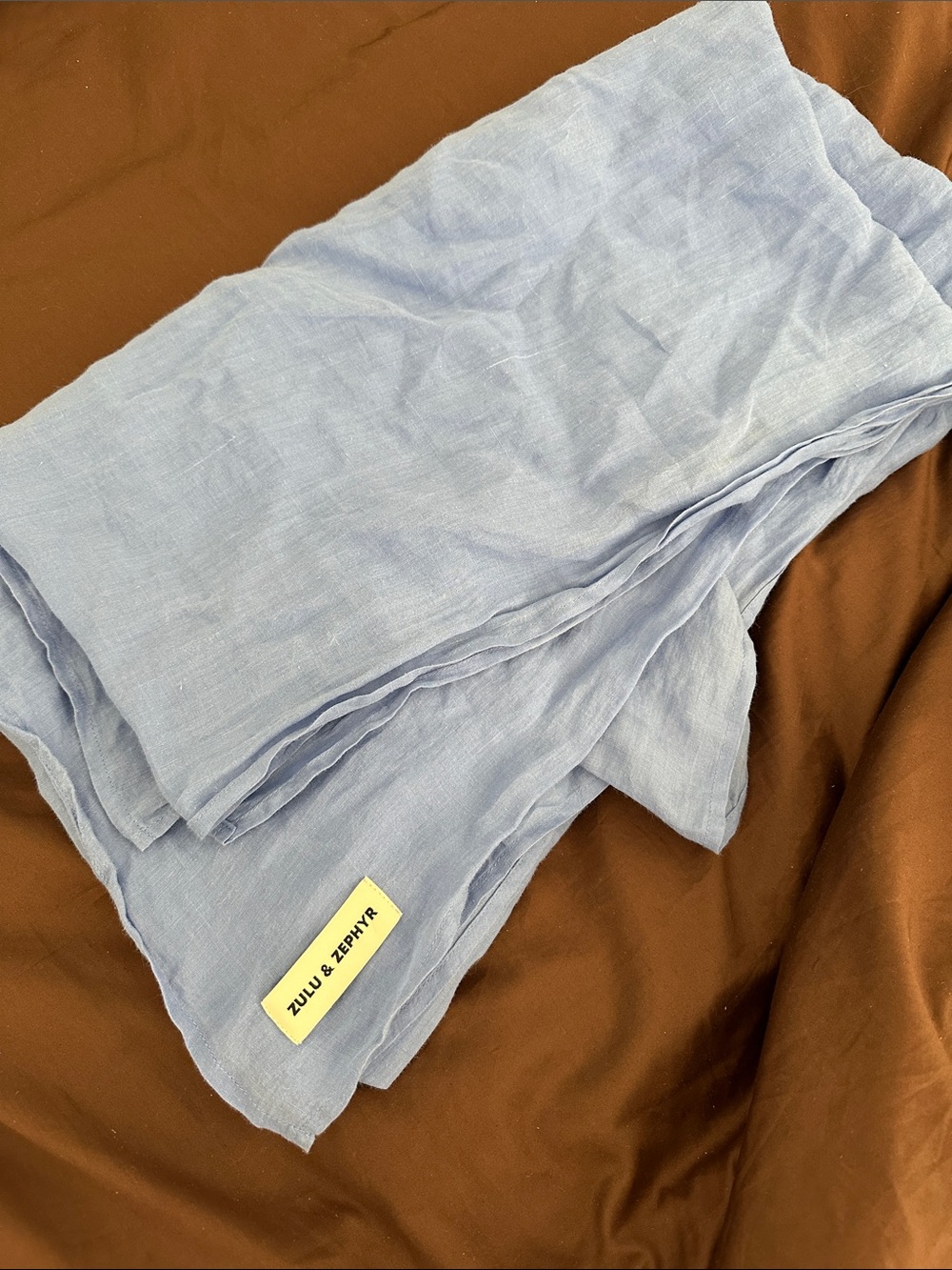 Zulu & Zephyr Pale Blue Linen Throw